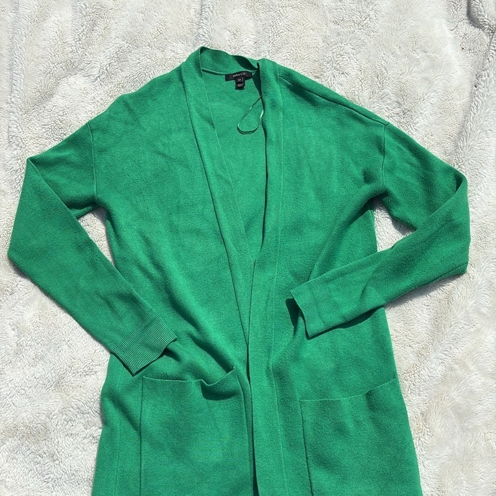 76 Rw&Co Green Open Front Knit Cardigan – Size S | Layering | Soft Neutrals | - Picture 4 of 9